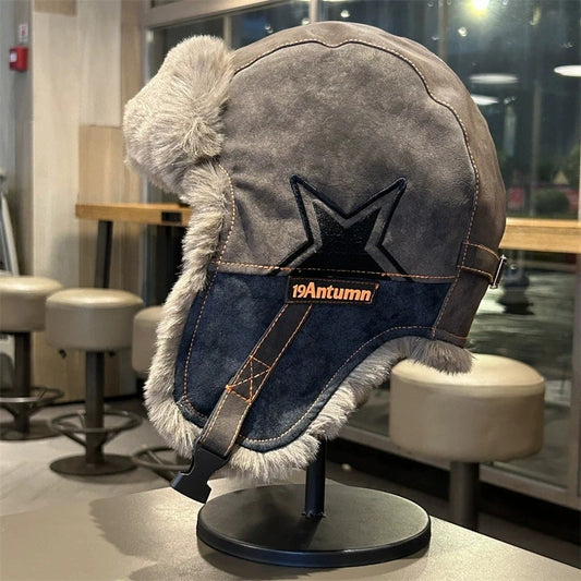 Winter Fleece-Lined Ear Protection Cotton Hat for Women 2025 New Style Men's Cold-Proof Hat Men's Warm Lei Feng Hat Cycling Hat