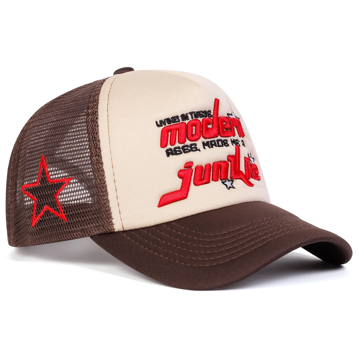 Unisex Modern Junkie Letter Embroidery Baseball Net Caps Spring and Summer Outdoor Adjustable Casual Hats Sunscreen Hat