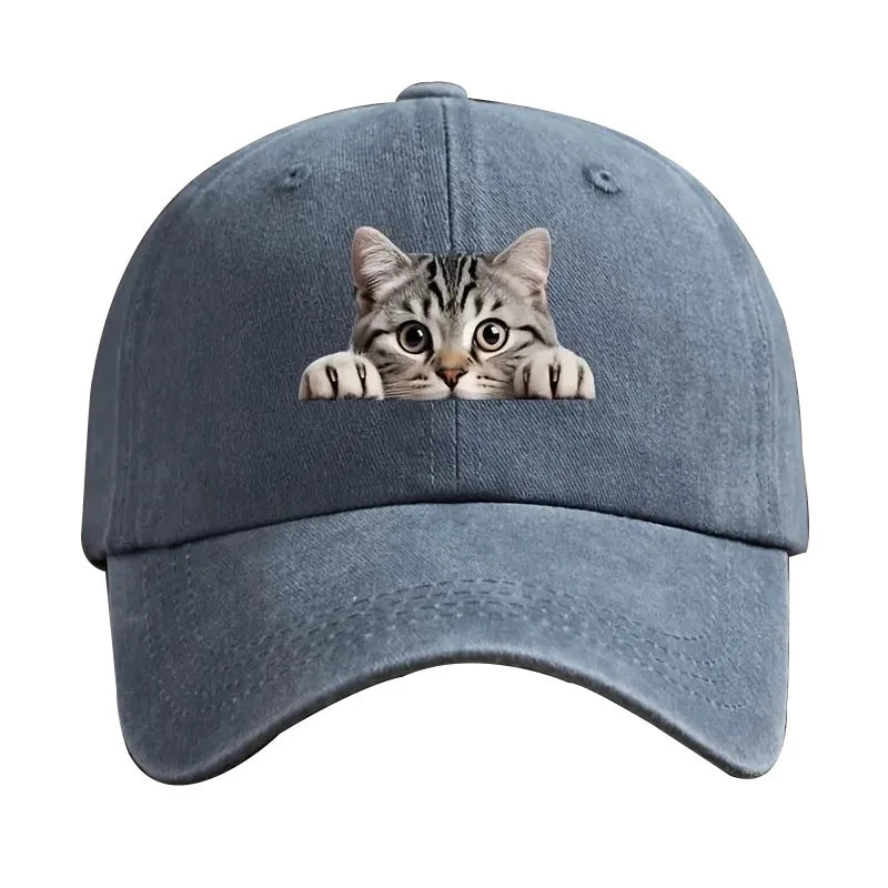 Fashion Washed Cotton Denim Baseball Caps Men Women Vintage Animal 3D Print Outdoor Sports Trucker Dad Hat Female Male Sun Hats