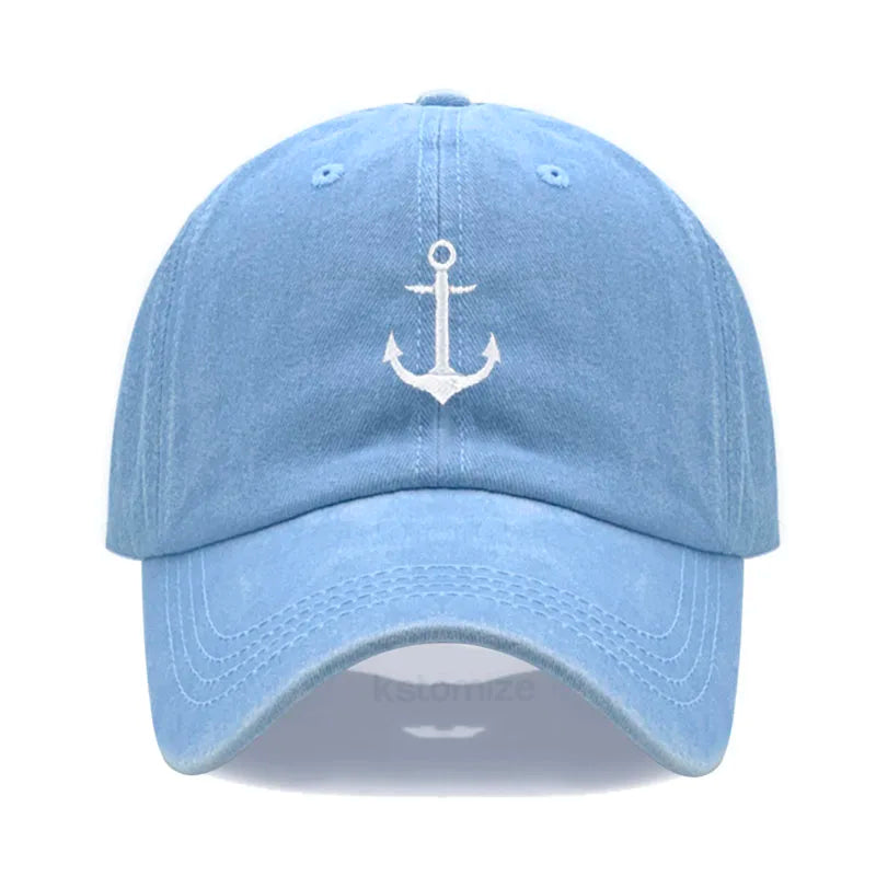 Anchor Embroidered Baseball Cap for Women Men Fashion Adjustable Soft Washed Cotton Dad Hat Unisex Classic Golf Caps