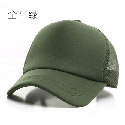 1 Piece Summer Trucker Hat Men Women Net Polyester Baseball Cap Blank Mesh Dad Hats Adjustable Sun Hat Visor