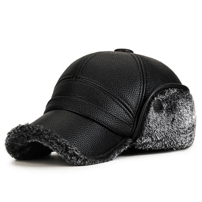Middle-Aged And Elderly Fur Hats, Men Warm, Old Man Ear Protectors, Lei Feng Hats, And Velvet Baseball Caps