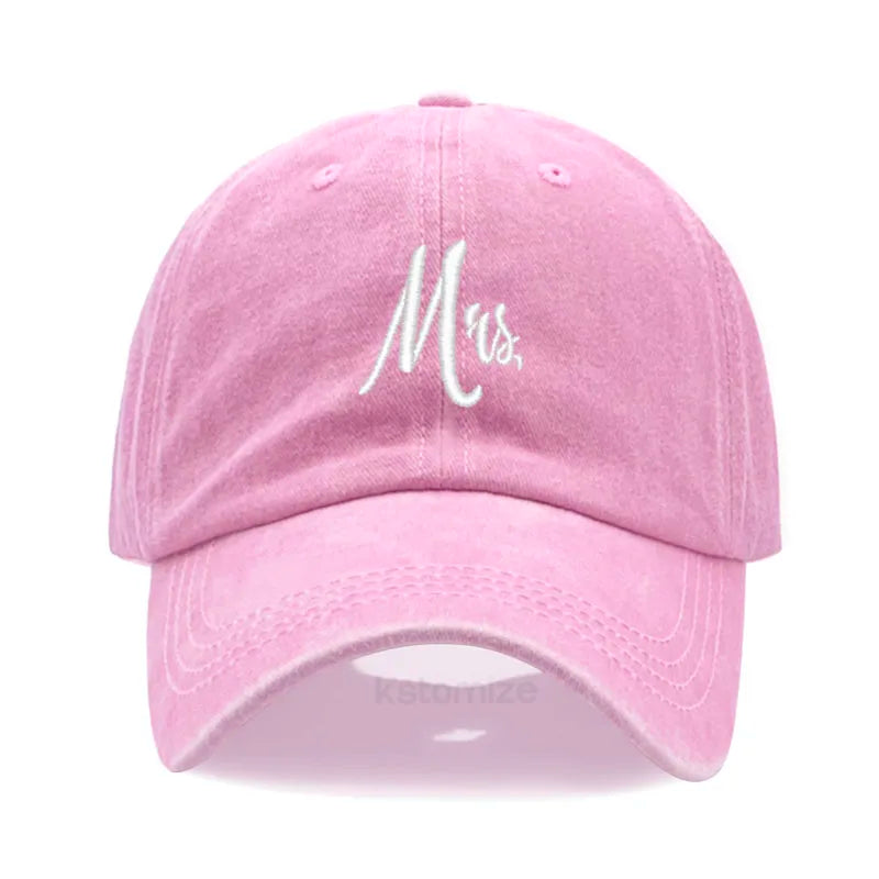 Matching Mr. & Mrs. Baseball Cap Men's Women's Cotton Embroidery Sport Golf Caps Bridal Gift Newlywed Honeymoon Wedding Gift