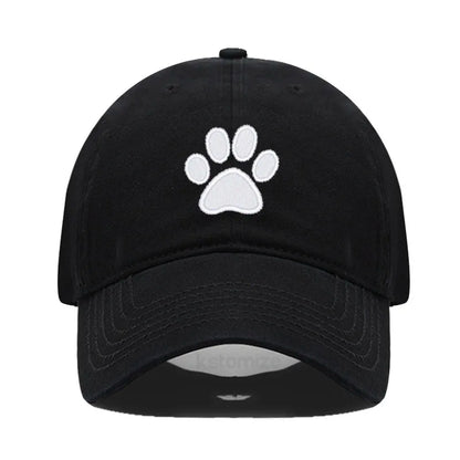 Dog Paw Embroidered Baseball Cap for Women Men Fashion Adjustable Washed Cotton Dad Hat Unisex Classic Golf Caps