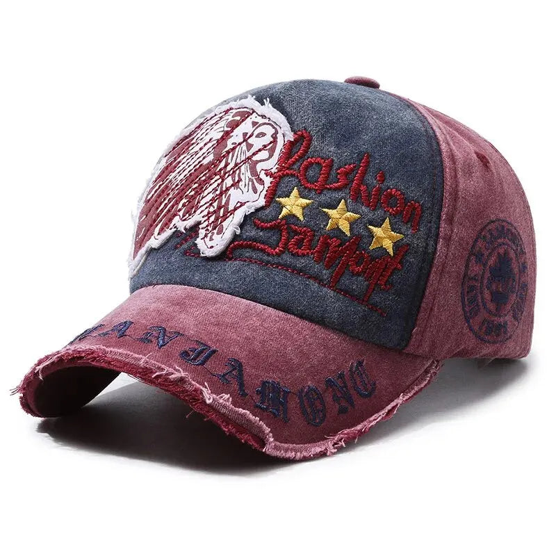 Men’s Retro Distressed Baseball Cap Embroidered Casual Outdoor Sports Hat