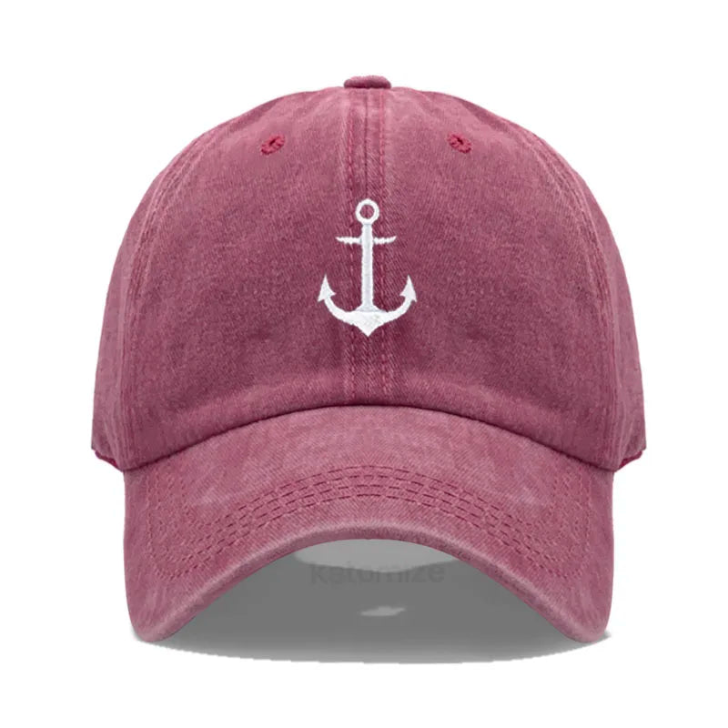 Anchor Embroidered Baseball Cap for Women Men Fashion Adjustable Soft Washed Cotton Dad Hat Unisex Classic Golf Caps