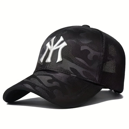 Unisex MY Letter Embroidery Baseball Net Caps Outdoor Adjustable Spring and Summer Casual Sunscreen Hat Sports Golf Cap