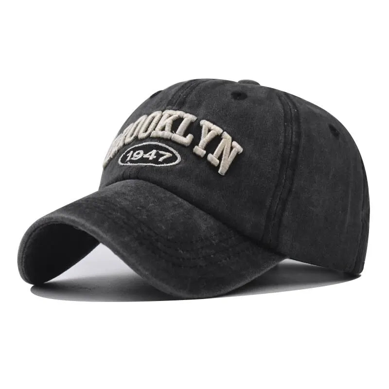 Unisex Brooklyn Embroidered Baseball Cap Cotton Korean Style Hip-Hop Casual Hat