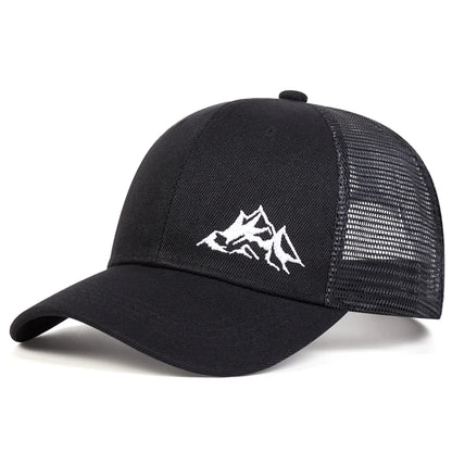 Unisex Mountain Range Embroidery Baseball Net Caps Spring and Summer Outdoor Adjustable Casual Hats Sunscreen Hat