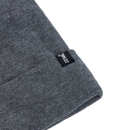 New Style JZML Letter Plush Satin Lined Anti-Static Beanie Hat Autumn&Winter Hats For Men And Women Outdoor Knitted Hats