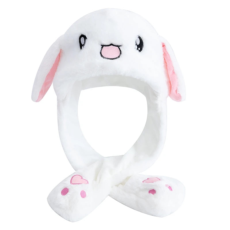 New Style Cute Ear Moving Up Cap Women Girls Funny Hat Rabbits Style Ears Plush Winter Lovely Hat ﻿