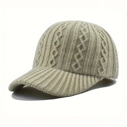 Trendy Knitted Baseball Cap For Men And Women - Autumn/Winter Fashion Peaked Hat, Versatile And Warm