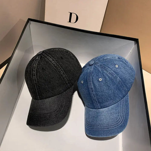 Baseball Cap Women Men Unisex Denim Washed Soft Top Sunshade Spring Summer Hats Retro Korean Solid Color Snapback Caps Female