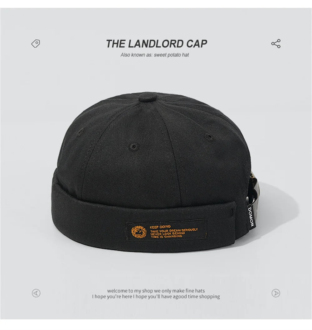 Unisex Corduroy Brimless Cap – Solid Color Retro Docker Beanie, Adjustable Streetwear Hat