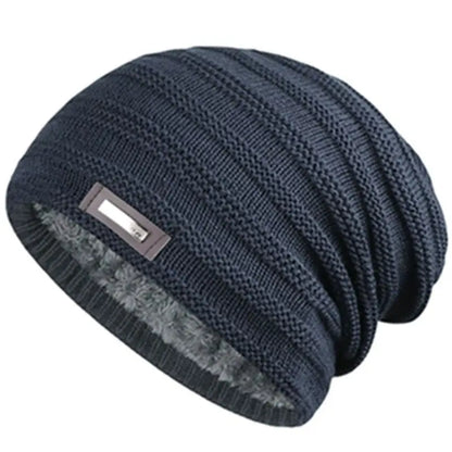 New Unisex Fur Lined Beanie Hat Keep Warm Winter Hat Thick Soft Stretch Hat For Men And Women Fashion Winter Cap