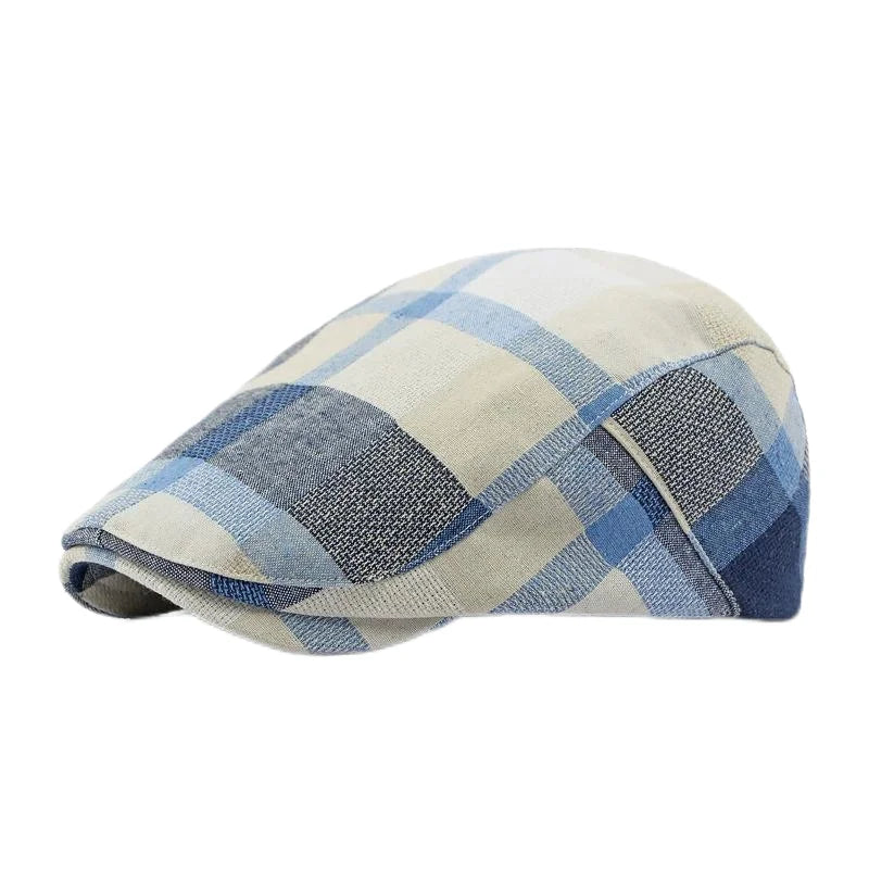 Spring Summer Dopamine Plaid Beret Duck Tongue Forward Hat British Style Visor Summer Hats for Women Men Sun Hats Dad's Hat Gift