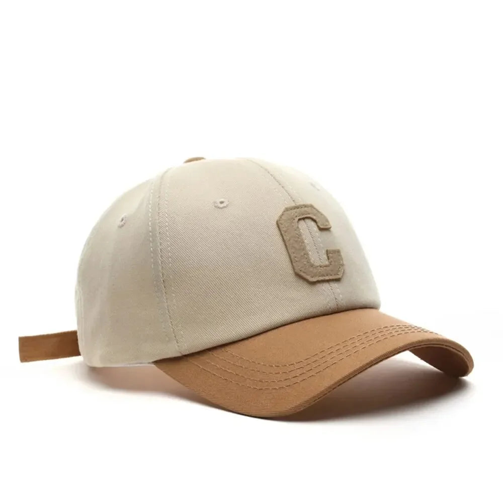 Unisex Letter “C” Patch Baseball Cap – Color Block Fashion Sun Visor Hat (Couple Style, Summer Outdoor)