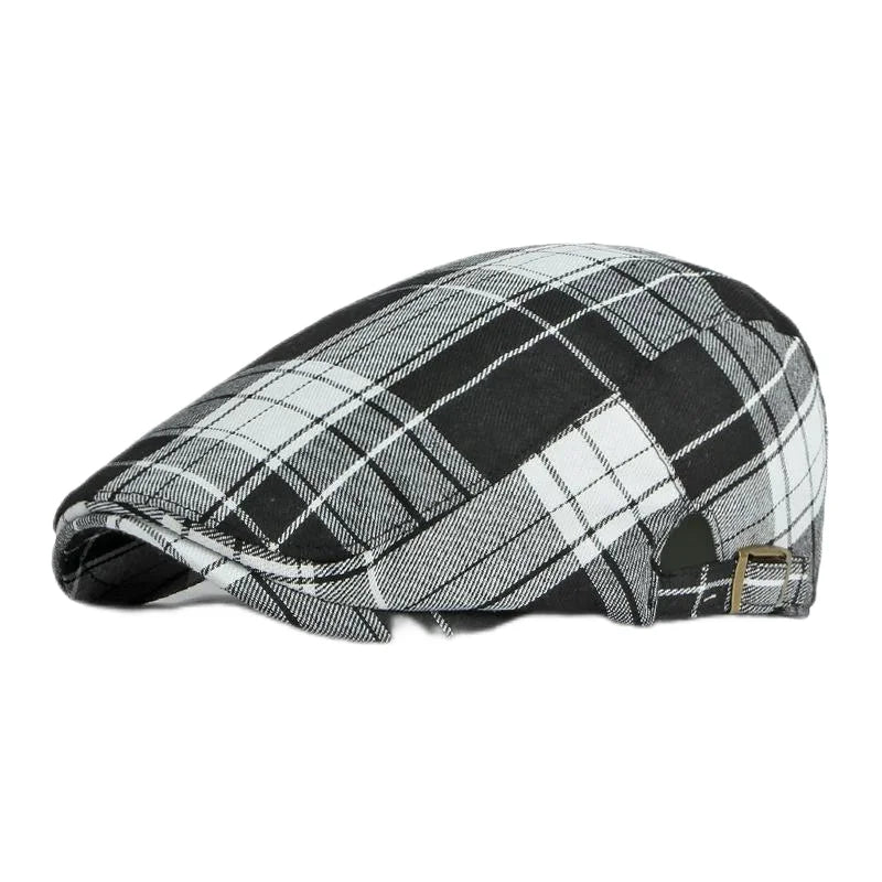 Spring Summer Dopamine Plaid Beret Duck Tongue Forward Hat British Style Visor Summer Hats for Women Men Sun Hats Dad's Hat Gift