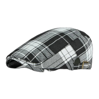 Spring Summer Dopamine Plaid Beret Duck Tongue Forward Hat British Style Visor Summer Hats for Women Men Sun Hats Dad's Hat Gift