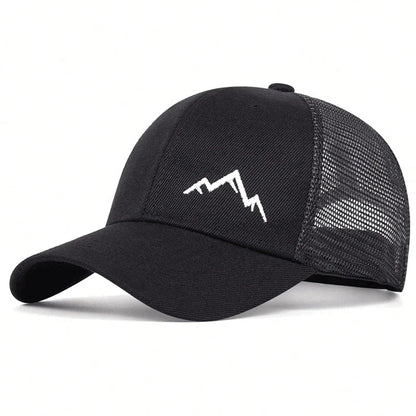 Unisex Mountain Range Embroidery Baseball Net Caps Spring Summer Outdoor Adjustable Casual Hats Dad Hat Sunscreen Hat