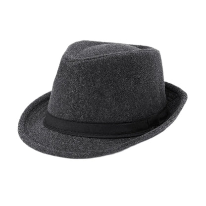 Unisex British Felt Jazz Hats For Middle Aged Men Bucket Hat Wool Fedoras Hat Autumn Winter Gentlemen Wedding Party Magic Caps