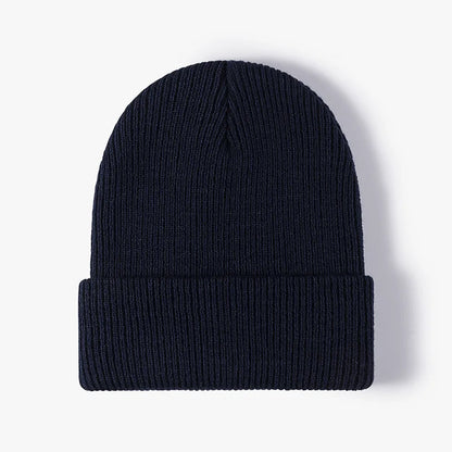 New Women Men Autumn Winter Warm Beanie Hat Solid Color Lady Male Stretch Knitted Crochet Beanies Hat Cap For Women Men