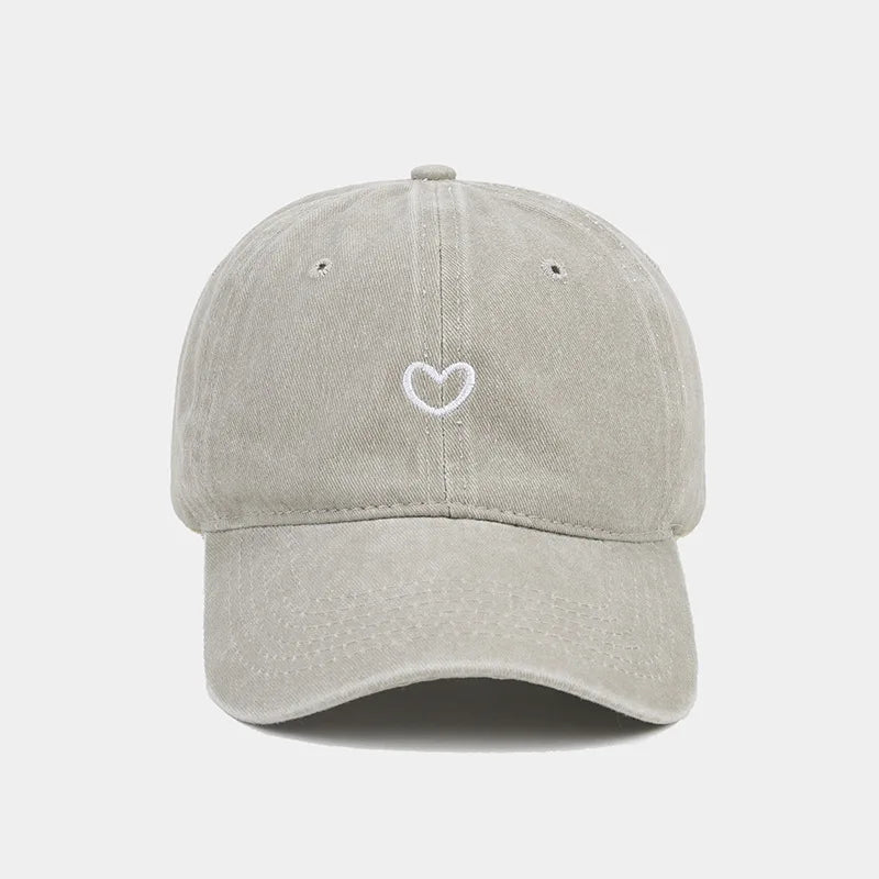 Washed Cotton Baseball Cap Women Men Soft Top Embroidered Love Retro Simple Summer Snapback Hats For Women Outdoor Dad Hat New