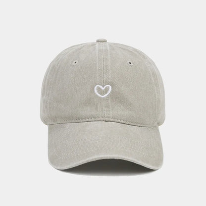Washed Cotton Baseball Cap Women Men Soft Top Embroidered Love Retro Simple Summer Snapback Hats For Women Outdoor Dad Hat New