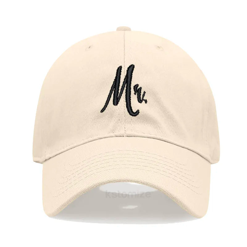 Matching Mr. & Mrs. Baseball Cap Men's Women's Cotton Embroidery Sport Golf Caps Bridal Gift Newlywed Honeymoon Wedding Gift