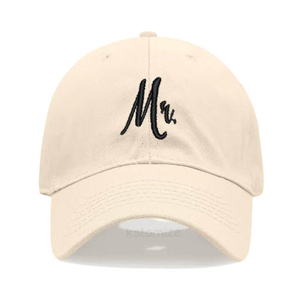 Matching Mr. & Mrs. Baseball Cap Men's Women's Cotton Embroidery Sport Golf Caps Bridal Gift Newlywed Honeymoon Wedding Gift