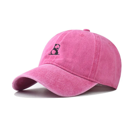 Cute Panda Baseball Cap Unisex Embroidered Dad Hat for Women & Men, Adjustable Cotton Sun Hat for Summer Outdoor Fashion New