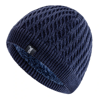 New Style Unisex Winter Hats Plush Fur Lined Men Women Warm Beanie Cap Casual JZML Label Decor Outdoor Winter SKI Knitted Hats
