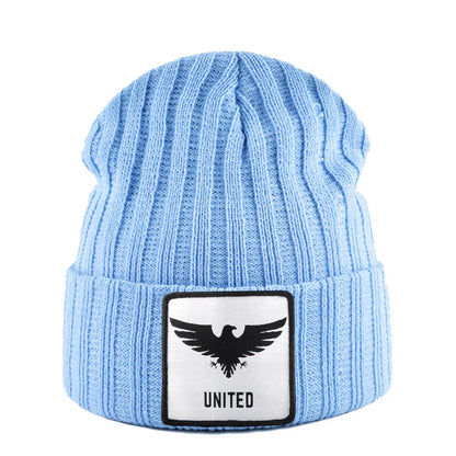 Knitted Skullies Beanie With Animals Patch Men Women Outdoor Casual Sport Hats Autumn Winter Solid Color Hip Hop Beanies