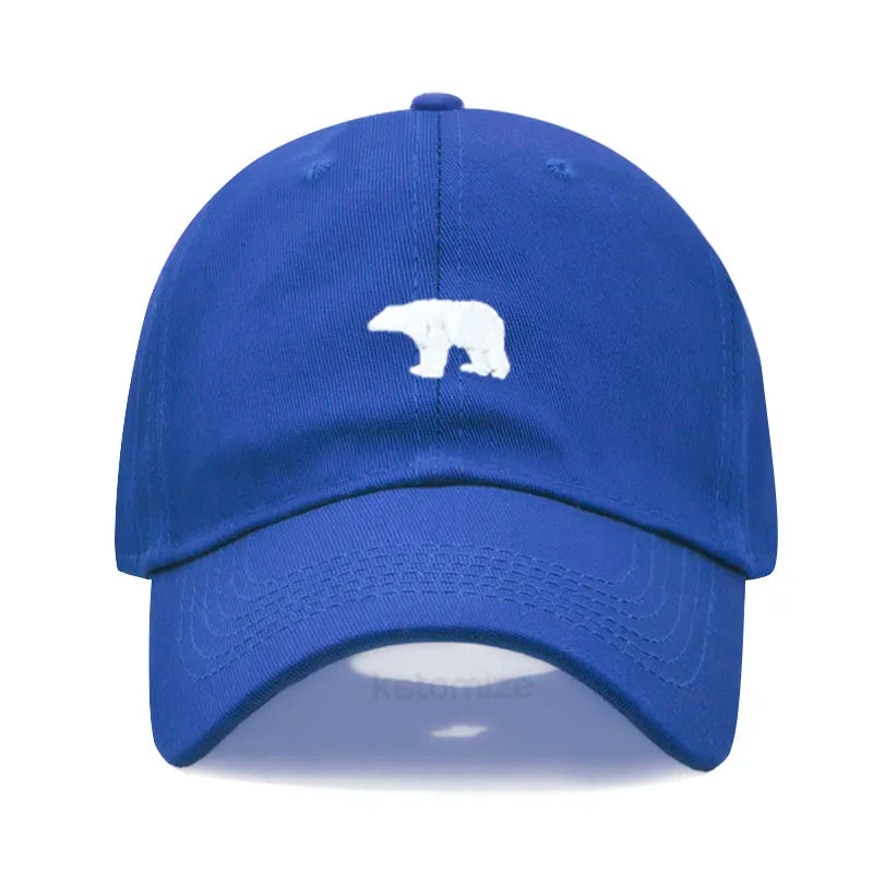 little Bear Embroidery Baseball Cap for Women Men Fashion Adjustable Soft Washed Cotton Dad Hat Unisex Classic Golf Caps