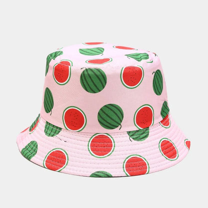 creative fruit pattern bucket hat men's and women's outdoor leisure sunscreen fishing sun hat double-sided beach basin cap