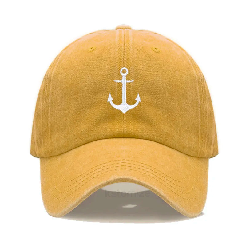 Anchor Embroidered Baseball Cap for Women Men Fashion Adjustable Soft Washed Cotton Dad Hat Unisex Classic Golf Caps
