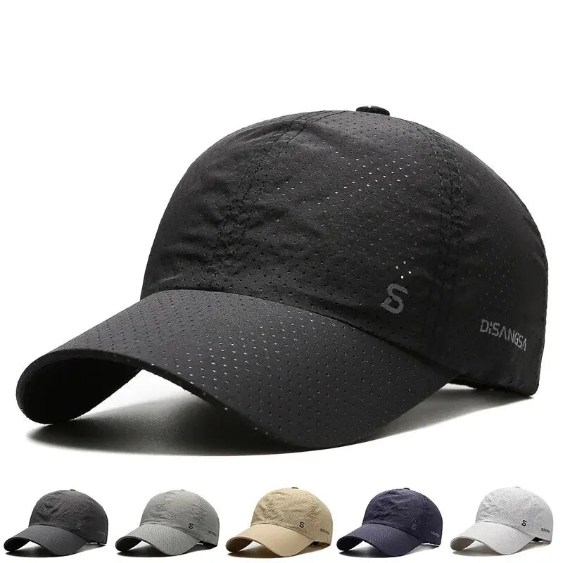 Men’s Quick-Dry Running Cap – Breathable Outdoor Sun Visor Baseball Hat