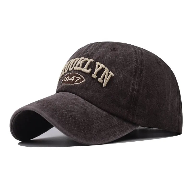 Unisex Brooklyn Embroidered Baseball Cap Cotton Korean Style Hip-Hop Casual Hat