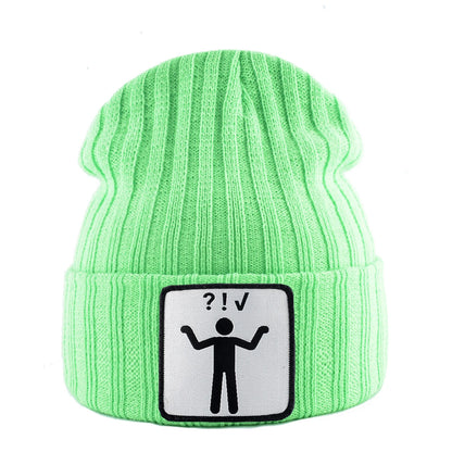 Knitted Skullies Beanie With Animals Patch Men Women Outdoor Casual Sport Hats Autumn Winter Solid Color Hip Hop Beanies