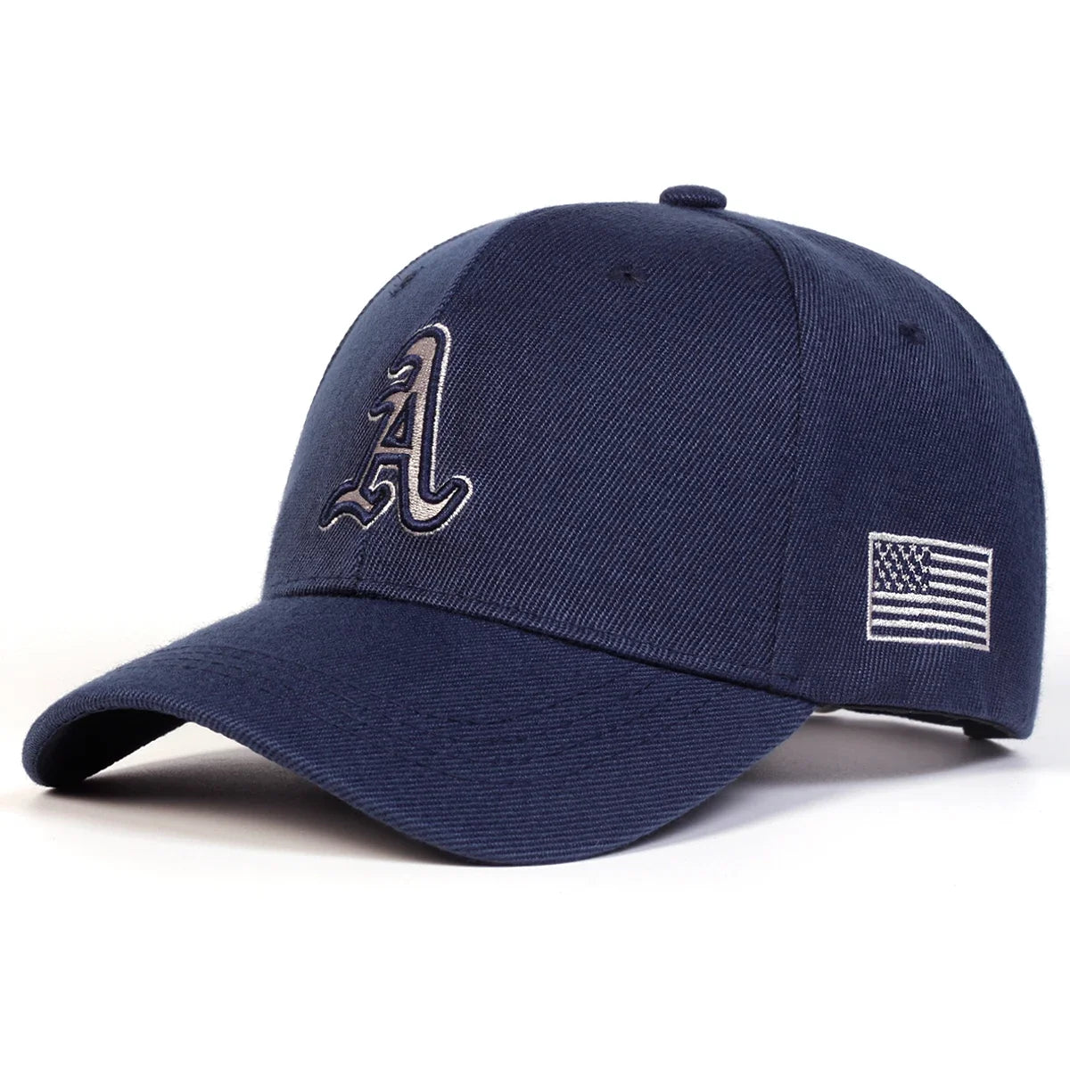 Unisex A Letter Embroidery Side American Flag Baseball Cap Spring Autumn Outdoor Adjustable Casual Hat Hip Hop Hat Sunscreen Hat