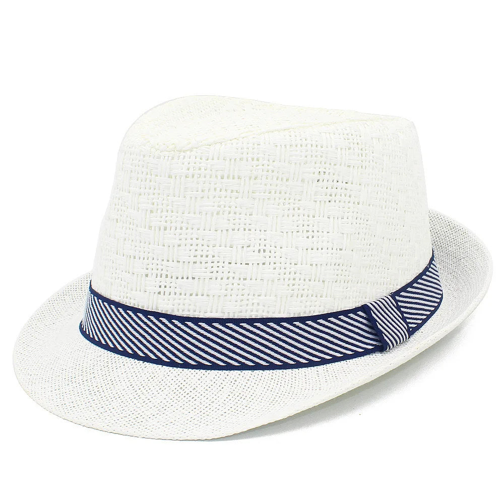 Summer Straw Hat Men's Outdoor Sun Hat Breathable Beach Hats British Performance Jazz Hat Gentleman's Top Hats