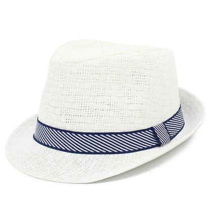 Summer Straw Hat Men's Outdoor Sun Hat Breathable Beach Hats British Performance Jazz Hat Gentleman's Top Hats