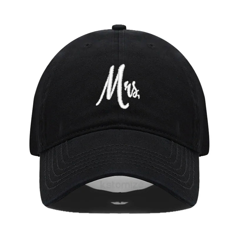 Matching Mr. & Mrs. Baseball Cap Men's Women's Cotton Embroidery Sport Golf Caps Bridal Gift Newlywed Honeymoon Wedding Gift