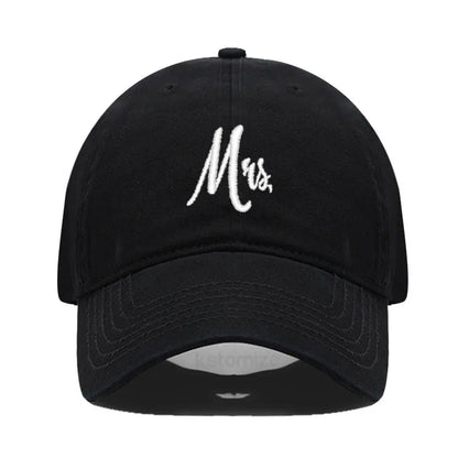 Matching Mr. & Mrs. Baseball Cap Men's Women's Cotton Embroidery Sport Golf Caps Bridal Gift Newlywed Honeymoon Wedding Gift