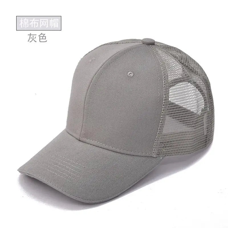 Mesh Cap Women Spring Summer Hats For Women Baseball Cap Cotton Solid Colored Wholesale Stock 6 Panel 5 Panel Breathable Cap