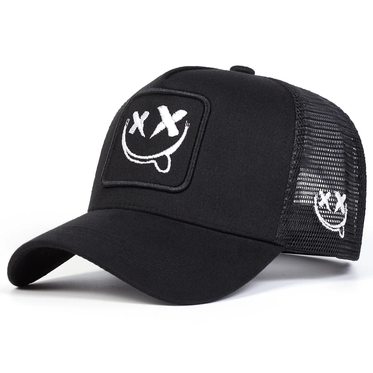 Unisex XX Smiling Face Embroidery Baseball Net Caps Spring and Summer Outdoor Adjustable Casual Hats Hip Hop Hat Sunscreen Hat