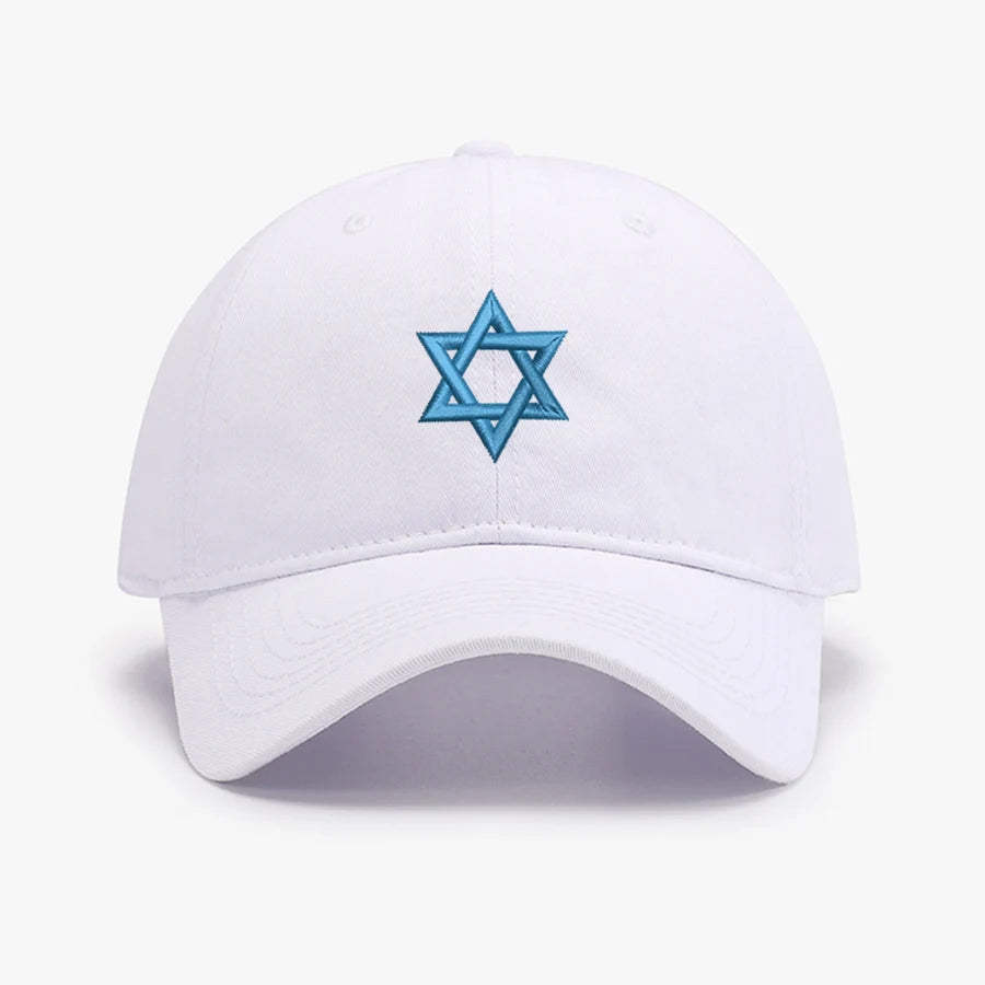 Adjustable Embroidered Blue Star of David Israel Baseball Cap Soft Cotton Sun Hat for Men And Women Adult Snapback Sunbonnet