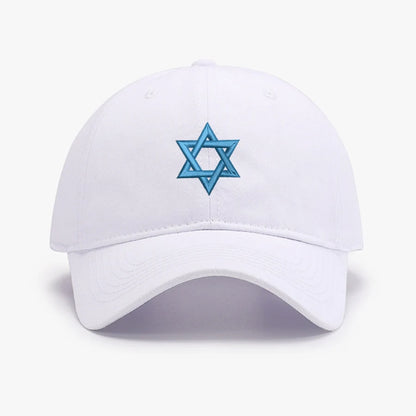 Adjustable Embroidered Blue Star of David Israel Baseball Cap Soft Cotton Sun Hat for Men And Women Adult Snapback Sunbonnet