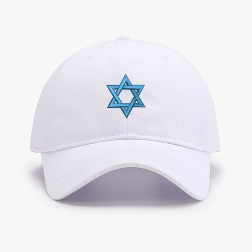 Adjustable Embroidered Blue Star of David Israel Baseball Cap Soft Cotton Sun Hat for Men And Women Adult Snapback Sunbonnet