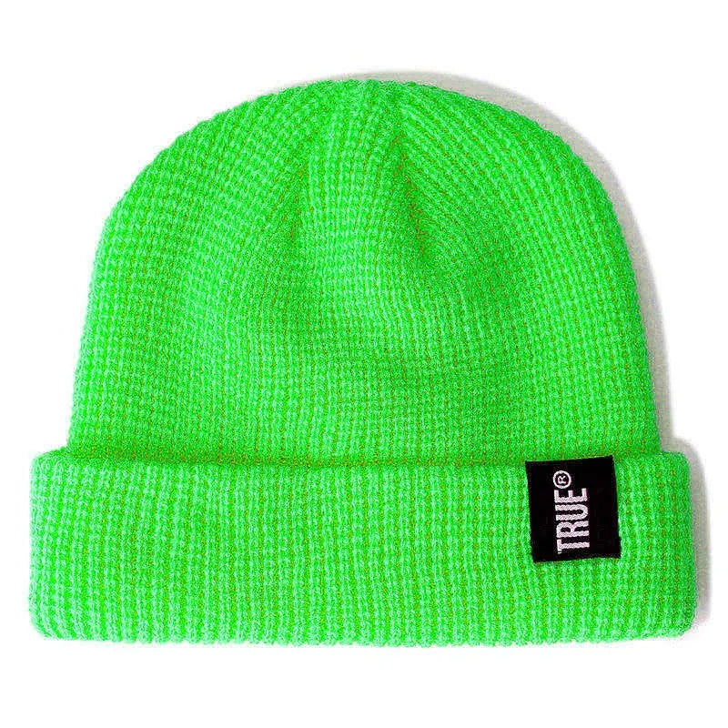 Hot Sale Daily SHORT Beanie Hat Unisex Sailor Style Winter Hat Men Women Ribbed Knitted Melon Cap True Letter Baggy Hat